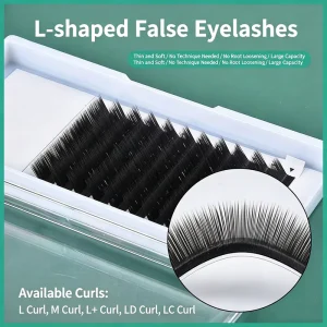 Natural Long Soft L Shaped Eyelash Extensions Wide Angle Single Round Hair for Transplantation
