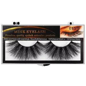 Natural Look 100% Real Mink Fur Handmade Full Strip Lashes with Custom Logo Cruelty Free 25mm Fluffy False Eyelashes