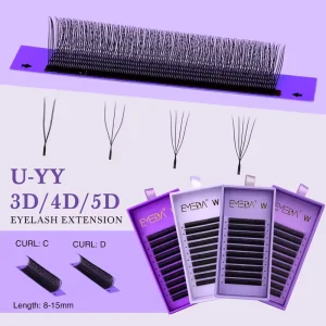 Natural Look 3D 4D 5D U Shaped YY Lashes Volume Cilios W Premade Eyelash Fans Weave Clover Lash Extension