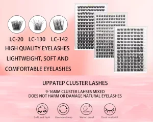 Natural Look Cluster Lash Extensions 9 16mm Mixed DIY Individual Eyelashes High Quality Soft Thin Band Reusable Lashes for Girls
