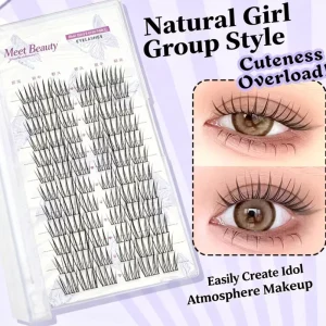 Natural Look False Eyelashes Soft Black Band Segment Cluster Lashes OEM Factory Direct