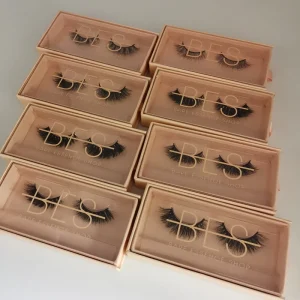Natural Look Full Strip Eyelashes With Nude Lash Boxes Custom Logo 100 Real Mink Lashes