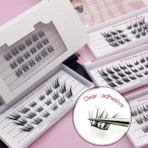 Natural Look Press Eyelashes Soft Faux Mink Synthetic Fiber Self Adhesive Segmented Lashes Reusable 8 19mm Handmade Pointy Thin