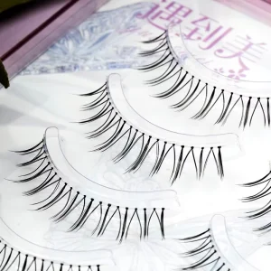 Natural Look Soft Self adhesive False Eyelashes One Piece Strip Lashes Invisible Clear Band Reusable Makeup