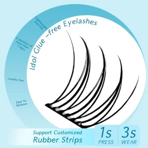 Natural Look Synthetic Hair Pre Cut Segmented Eyelashes Handmade Full Strip Non Adhesive DIY Black Lashes 0.07MM Thickness