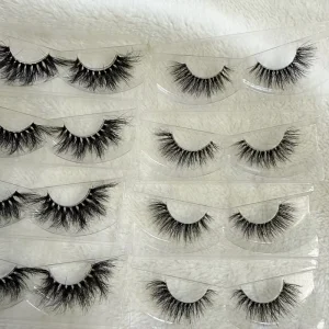 Natural Looking 100% Mink Eyelashes Clear Band Natural Fluffy Soft Handmade Transparent Band Mink Eyelash