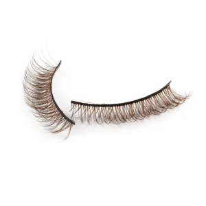 Natural Looking Brown Color Synthetic Fiber 100% Vegan Lash