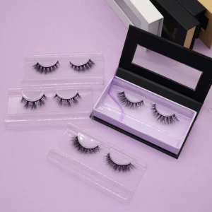 Natural Looking Russian Volume Lashes 3D Mink Faux Lashes D Curl Full Strip Eyelashes