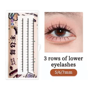 Natural Lower Eyelash Extensions Individual Bottom Lashes with Logo Synthetic Hair Cluster Lash