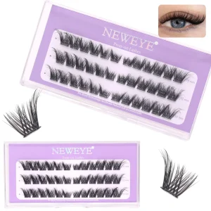 Natural Manga Lashes Wispy Cluster Eyelashes Glue Free Self Adhesive Press on Lashes 3 Rows Mixed 8 14mm D Curl