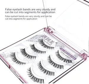 Natural Messy False Eyelashes One Piece Strip Lashes Clear Thin Band Full Strip Natural Look Reusable Eyelashes