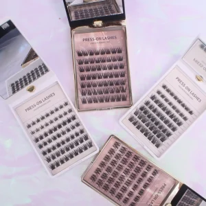Natural No Glue Self Adhesive Cluster Lashes Pre Cut Eyelash Individual Pre Bond Technology Press on DIY Lashes