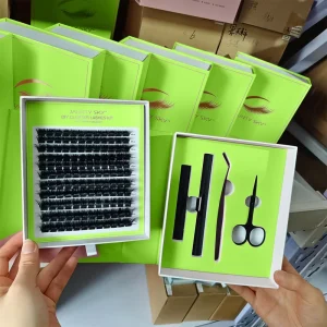 Natural Pre-Cut DIY Lash Segment Lash Extension Kit 8-16mm Custom Eyelash Cluster Kit
