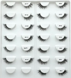 Natural Press on Strip Lashes Self Adhesive Strong Hold Eyelashes Glue Free Wispy Corner Eye Half Lashes