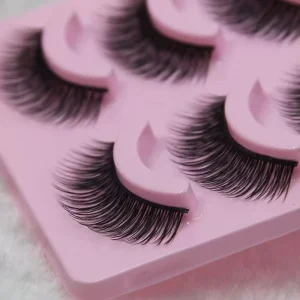 Natural Realistic Eyelashes Light Makeup Realistic Glue Nude Makeup False Eyelashes Thick Set Five Pairs