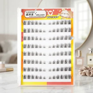 Natural Realistic Wispy Segmented Cluster False Eyelashes Soft Clear Invisible Thin Band DIY Individual Lashes for Beginners