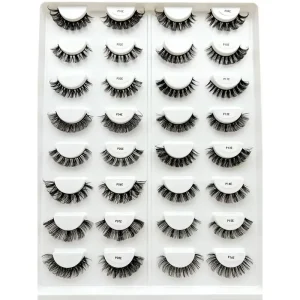 Natural Reusable Faux Mink Lashes 10mm 25mm Lightweight Full Strip Lashes Spiked Lash Private Label Packaging Box Wispy