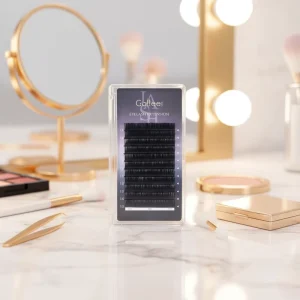 Natural Round False Lashes 12mm PBT Synthetic Soft Handmade Cruelty Free Vegan Easy Application