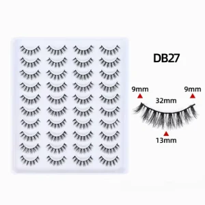 Natural Short Strip Synthetic Self adhesive Eyelashes Large Capacity 3D Volume False Lashes DIY Lash Extension One Piece Lashes