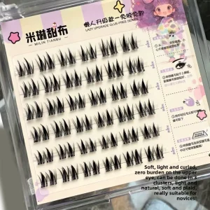 Natural Single Cluster Segmented Eyelashes Glue-Free Curling Eyelashes