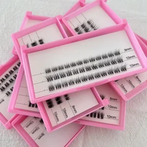 Natural Size Wispy Individual Faux Mink Clusters Eyelashes Invisible Band 3D Effect Lashes Cluster Mix Size Diy Lash Extensions