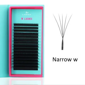 Natural Soft 3D W Narrow Shape Eyelash Extension Private Label Narrow Premade Fan U Eyelashes 0.07mm Thickness YY Lashes