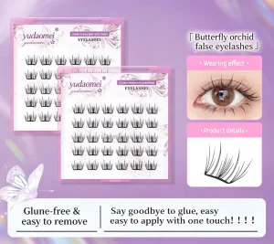 Natural Soft False Eyelashes Lightweight Curved Band Cluster Lashes Thin Segment Natural Look Eyelashes