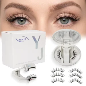 Natural Soft Magnetic Eyelash Set Reusable Soft False Eyelash Set No Glue Needed Magnetic Eyelashes with Applicator