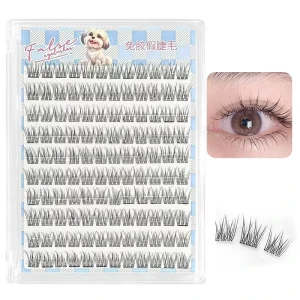 Natural Style Glue Free Lashes Clusters Custom Anime DIY Pre glued Press on Lashes