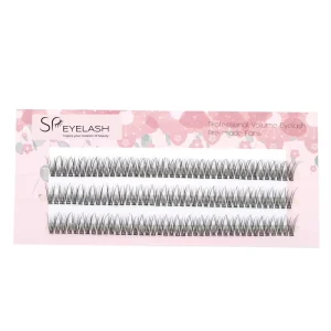 Natural Style Silk Bulk Lashes 8-12mm 0.07mm Fish Tail Cluster Eyelash Extensions Private Label