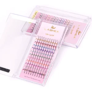 Natural Synthetic Mink Colorful Glitter Spike Lashes Tray Eyelash Extension Professional Lash Glitter Colorful Lash Tray