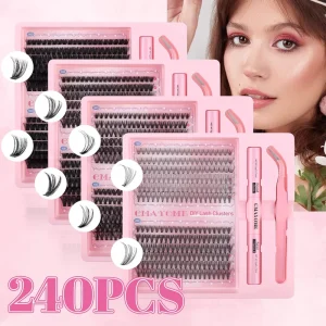 Natural Thick D Curl Eyelash Set Large Capacity DIY Cluster Eyelashes for Cross Border Use