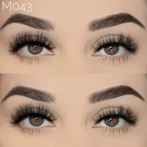 Natural Vegan 3D Mink Eyelashes Clear Band and Colored Faux Mink Full Strip Lashes OEM False Eyelash