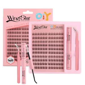 Natural Vegan Faux Mink False Eyelashes Set with Bond and Seal and Eyelash Tweezer High Quality Eyelash Manufacturer