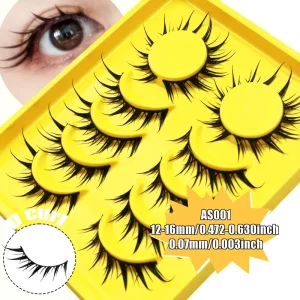 Natural Whispy Strip Lashes Custom Packaging Bulk Premium Synthetic Mink Eyelashes Fine Wispy Full Strip False Eyelashes
