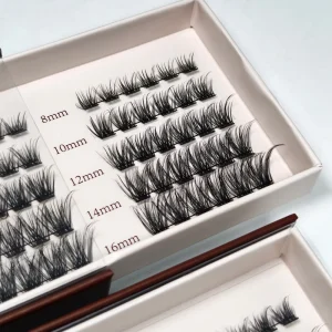 Natural Wispy Cluster Eyelashes Mixed Length Lash Clusters Kit Private Label Precut Segmented Lashes Eyelash Extension