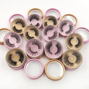 Natural Wispy Strip Lashes False 3D Mink Eyelashes Custom Brand Box Packing Custom Private Label