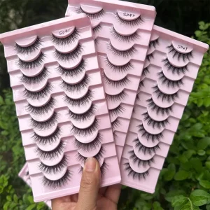 Natural and Fluffy Middle Length 15-20mm 25mm Faux Mink Lashes D Curl Strip Eyelashes