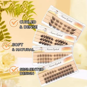 Naturally Thick and Curled False Eyelashes c Cur Synthetic Hair Draw Eyelashes with Glue