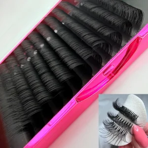 Neelash Individual Faux Mink Full Volume Handmade Professional Use Eyelash Extensions 0.03 Dark Matte Black Lashes