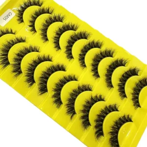 New 10 Pairs 16mm Cat Eye for Faux Mink Luxury Eyelashes 8D Dramatic Long Thick Volume Synthetic Hair Full Strip 25 30 Wears