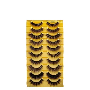 New 10 Pairs 18mm 6D Fluffy False Eyelashes Custom Wispy Natural Mink Eyelash Makeup Synthetic Hair