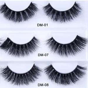 New 100% Real 3D Mink Fur Strip Lashes Full Strip Eyelashes