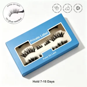 New 3 10 Day Hold Press on Self Adhesive Eyelash No Glue Needed Pre Bond Pre Glued Strip Lashes Waterproof Strip Lash Extension