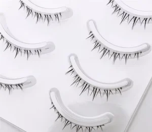 New 5 Pair Clear Band Lashes Natural Lower Eyelashes False Eyelashes Soft Invisible Bottom Fake Lashes Wispy Strip Bottom Lash