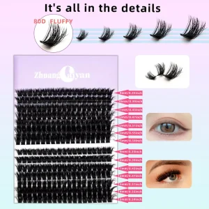 New 60D 100D Mixed Tray 9 16mm Individual Lashes 3D Russia Volume Soft Natural Lashes Mink Lash Cluster False Eyelash