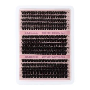 New 60D+80D+100D Fluffy Mink Eyelashes Segmented Natural Eyelash Extension 10 20mm Mix Individual Eyelash Cluster Makeup Lashes