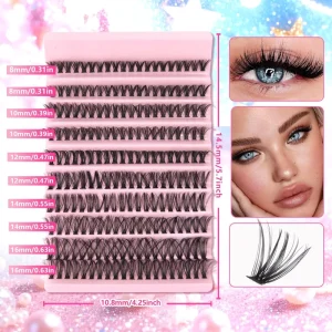 New Anime Diy Lash Extension Kit Individual Eyelash Extension Kit C D Curl Short Length Manga Cluster Lash Box Custom Logo