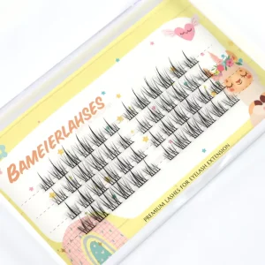 New Arrival DIY Segment Self Adhesive No Glue Pre bonded Sunflower Style Eyelashes Press on DIY Self Adhesive Lashes