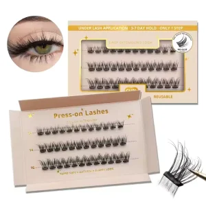 New Arrival Factory Direct Handmade Synthetic Hair DIY Segment Press On Natural Long Ultrafine Cotton Band 0.05mm Lashes